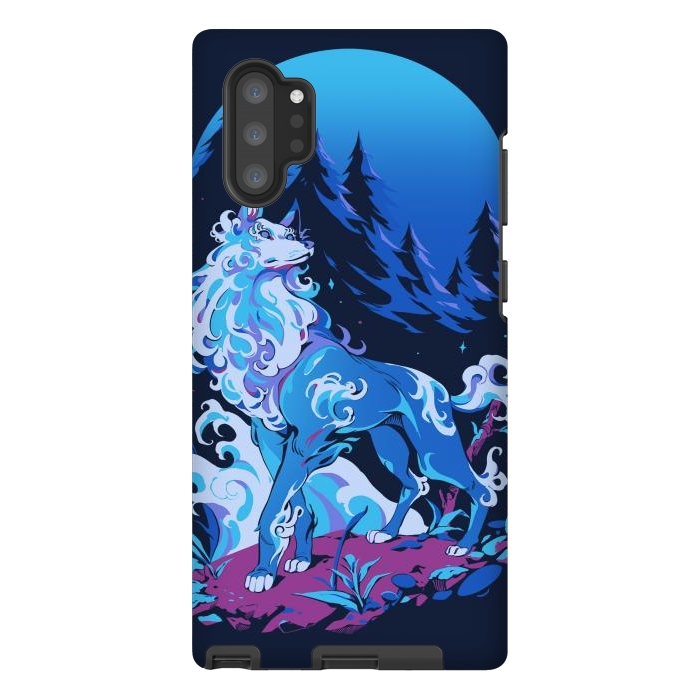 Galaxy Note 10 plus StrongFit Spiritual Aqua Wolf by Ilustrata