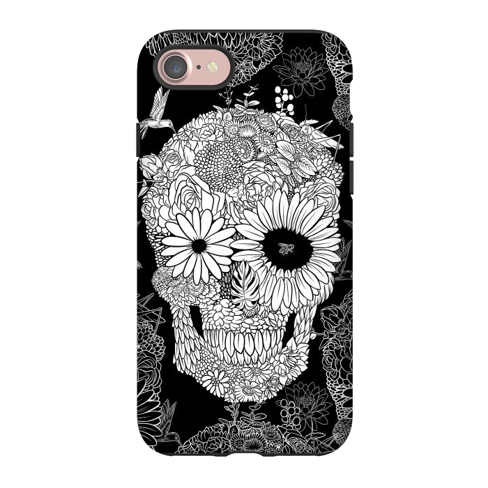 iPhone 7 StrongFit Skull Flowers by Alberto