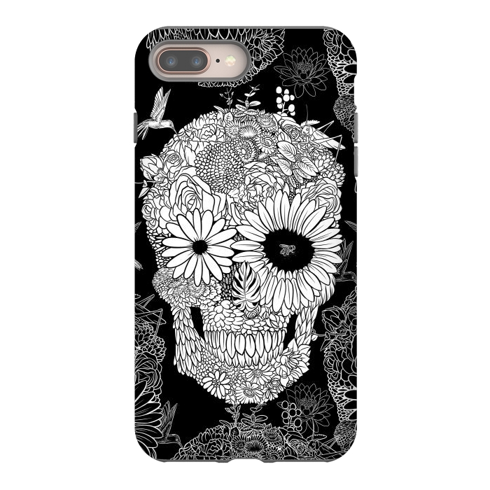 iPhone 7 plus StrongFit Skull Flowers by Alberto