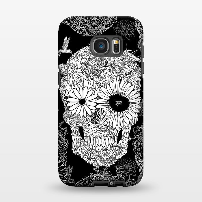Galaxy S7 EDGE StrongFit Skull Flowers by Alberto