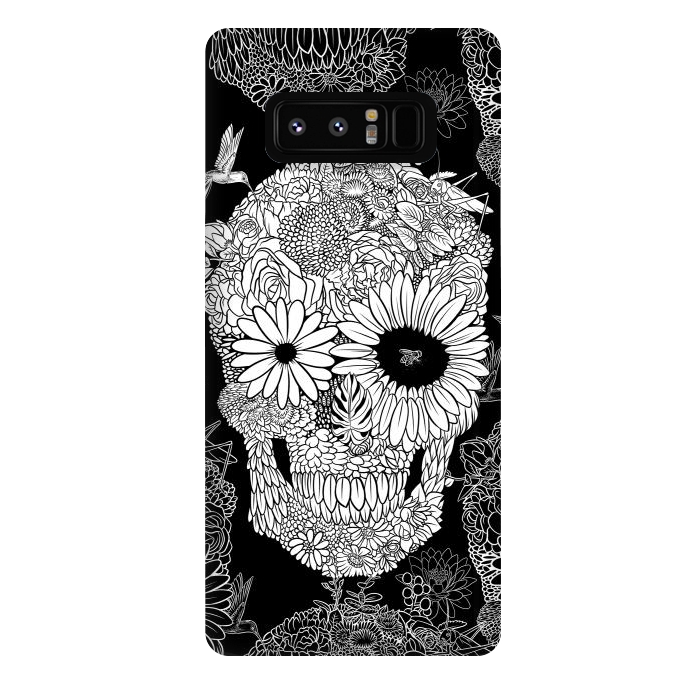 Galaxy Note 8 StrongFit Skull Flowers by Alberto
