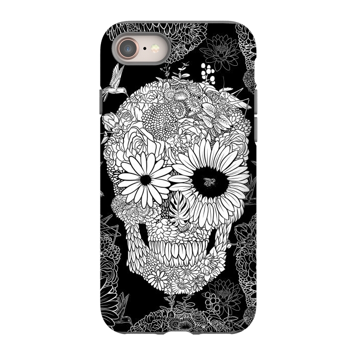 iPhone 8 StrongFit Skull Flowers by Alberto