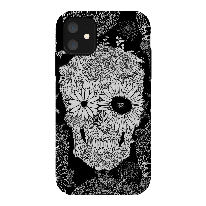 iPhone 11 StrongFit Skull Flowers by Alberto