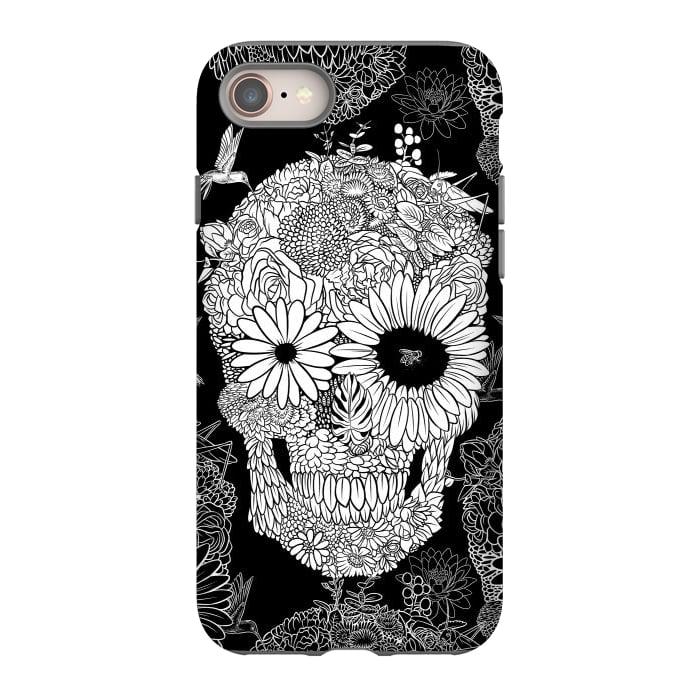 iPhone SE StrongFit Skull Flowers by Alberto