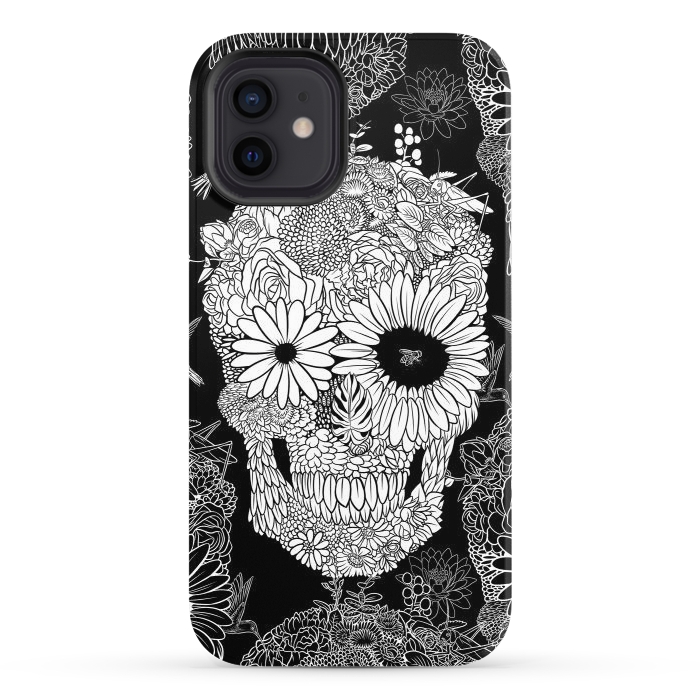 iPhone 12 StrongFit Skull Flowers by Alberto