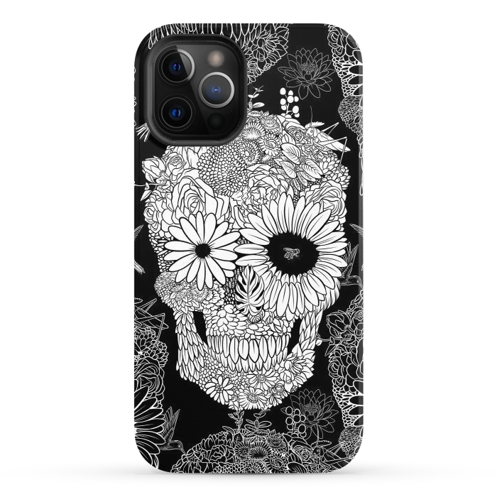 iPhone 12 Pro StrongFit Skull Flowers by Alberto