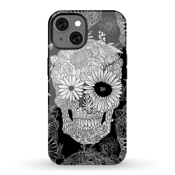 iPhone 13 StrongFit Skull Flowers by Alberto