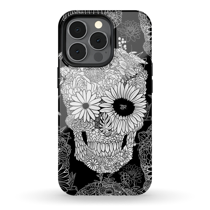 iPhone 13 pro StrongFit Skull Flowers by Alberto