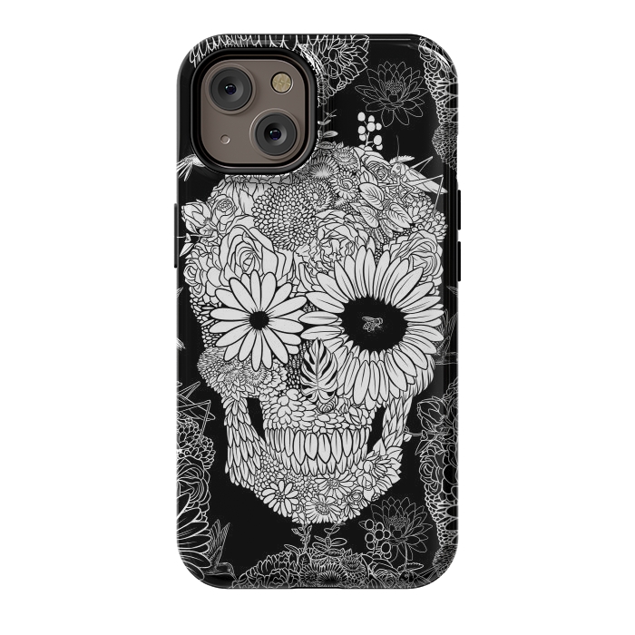 iPhone 14 StrongFit Skull Flowers by Alberto