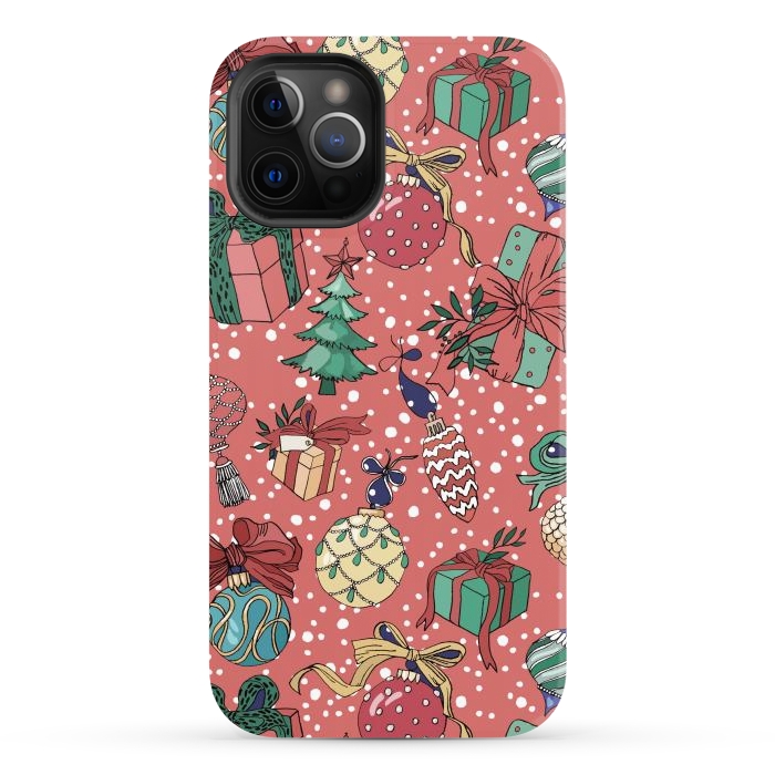 iPhone 12 Pro Max StrongFit Snow Falls And Presents At Christmas by ArtsCase