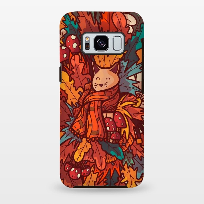 Galaxy S8 plus StrongFit Cosy autumn cat by Steve Wade (Swade)
