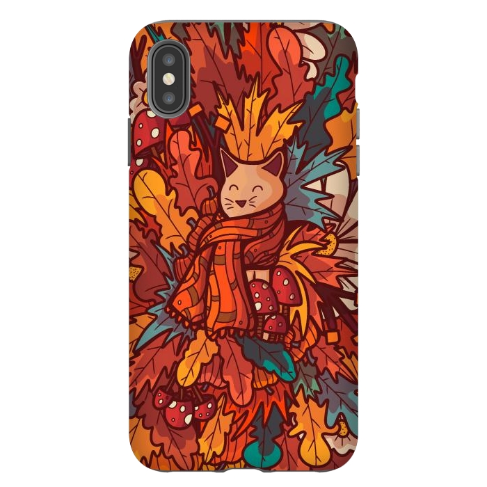 iPhone Xs Max StrongFit Cosy autumn cat by Steve Wade (Swade)