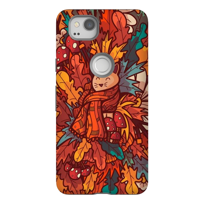 Pixel 2 StrongFit Cosy autumn cat by Steve Wade (Swade)