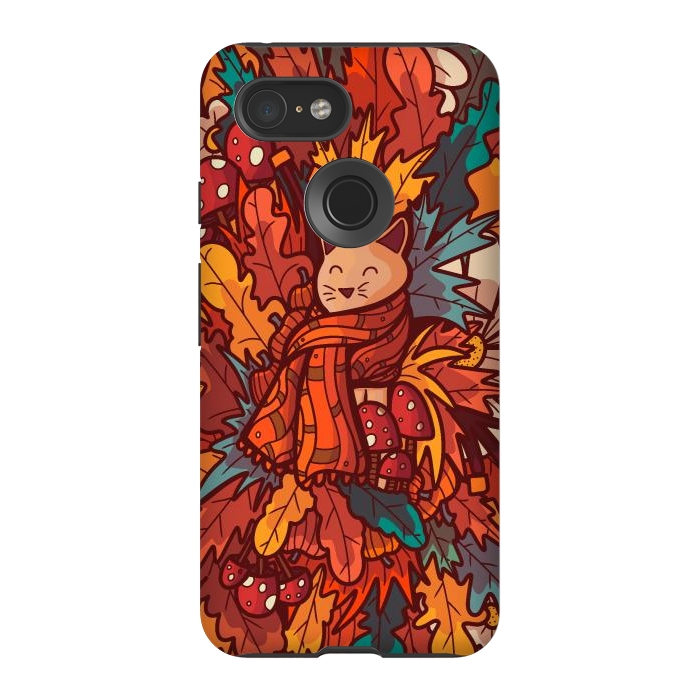 Pixel 3 StrongFit Cosy autumn cat by Steve Wade (Swade)