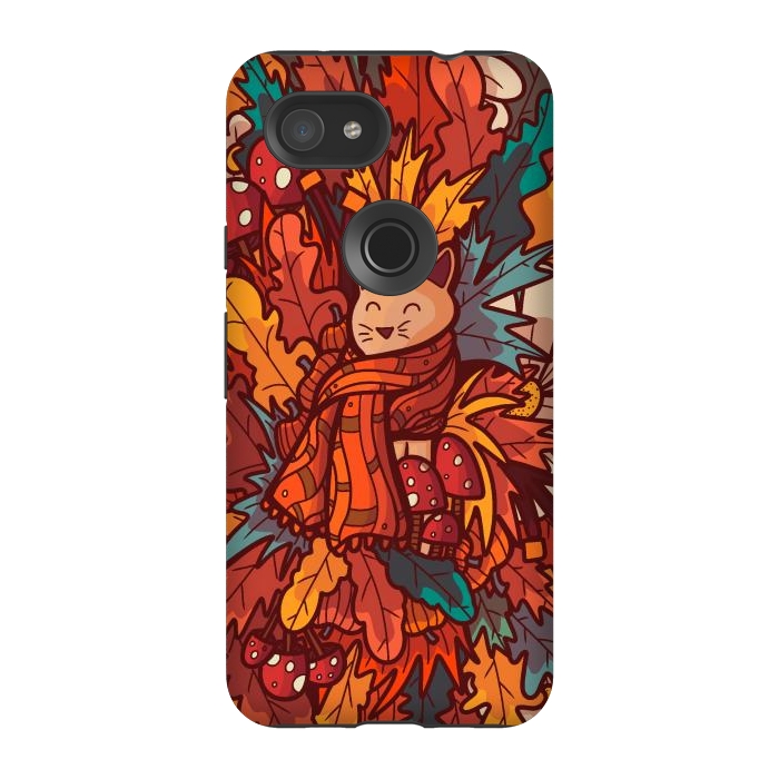 Pixel 3A StrongFit Cosy autumn cat by Steve Wade (Swade)