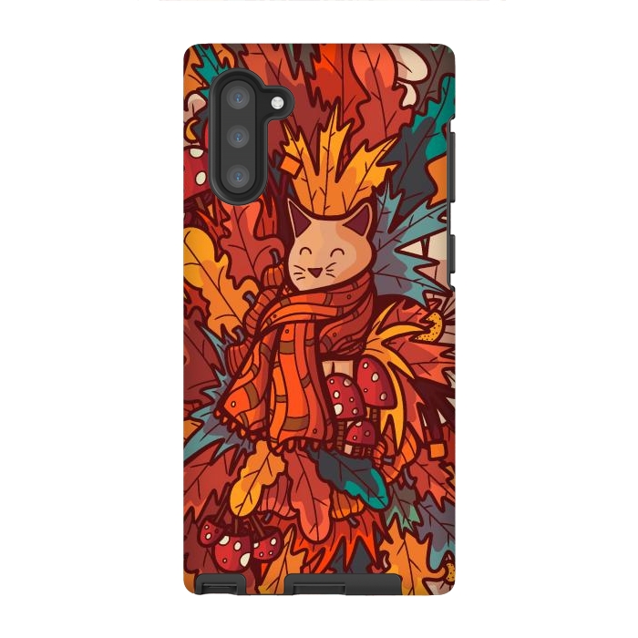 Galaxy Note 10 StrongFit Cosy autumn cat by Steve Wade (Swade)