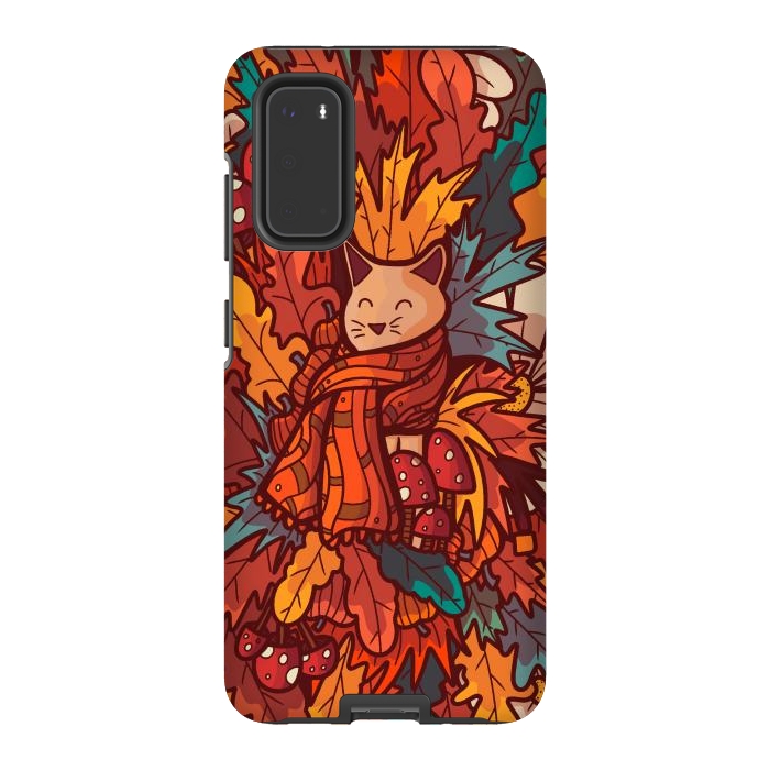 Galaxy S20 StrongFit Cosy autumn cat by Steve Wade (Swade)