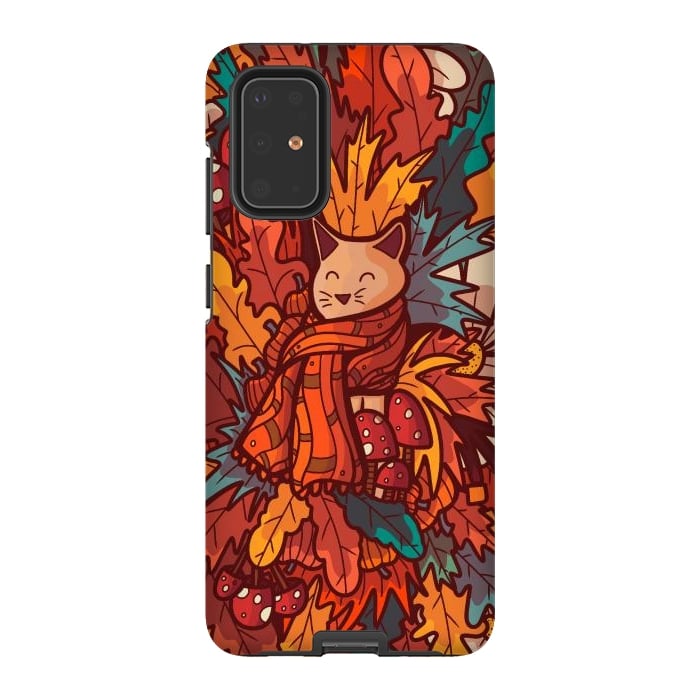 Galaxy S20 Plus StrongFit Cosy autumn cat by Steve Wade (Swade)