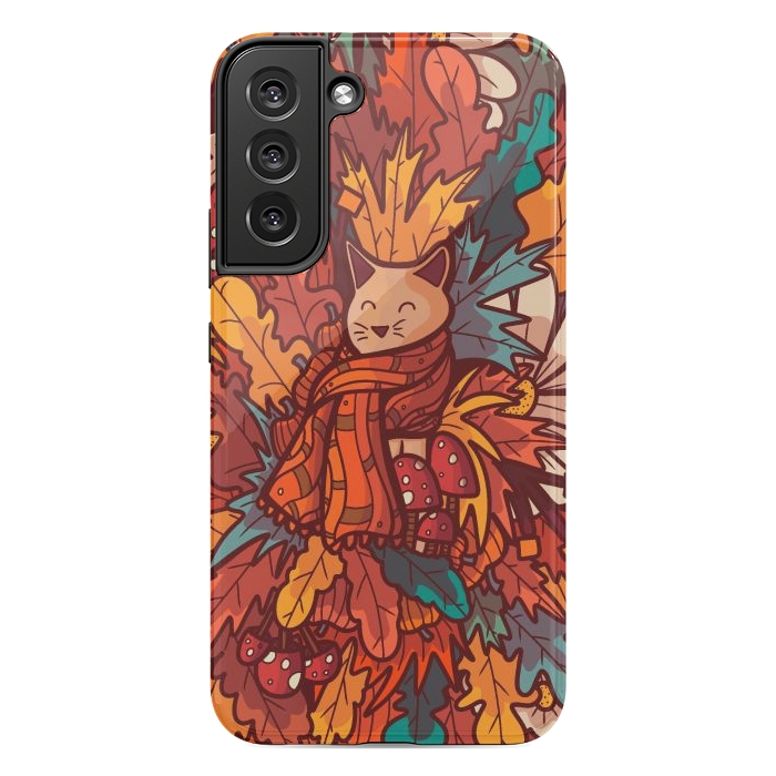 Galaxy S22 plus StrongFit Cosy autumn cat by Steve Wade (Swade)