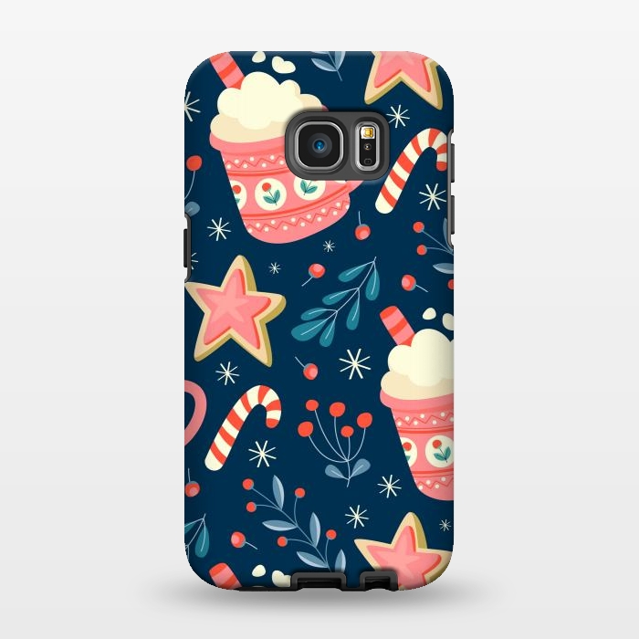 Galaxy S7 EDGE StrongFit Cute Christmas Pattern VI by ArtsCase