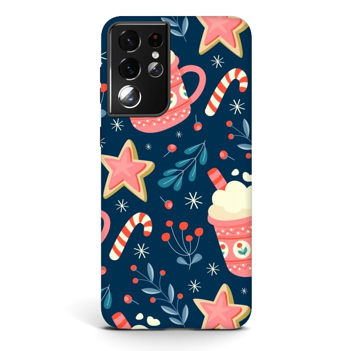 Galaxy S21 ultra StrongFit Cute Christmas Pattern VI by ArtsCase