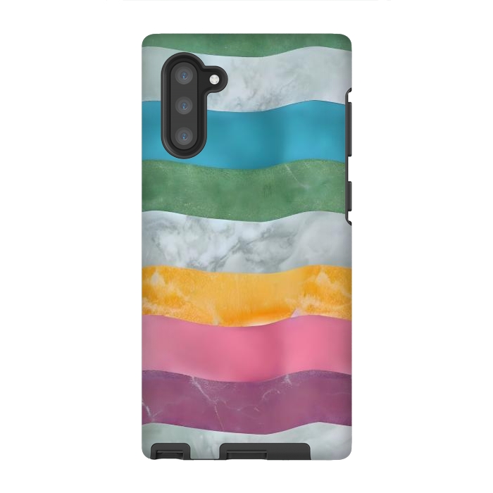 Galaxy Note 10 StrongFit Colorful marble Waves  by Winston
