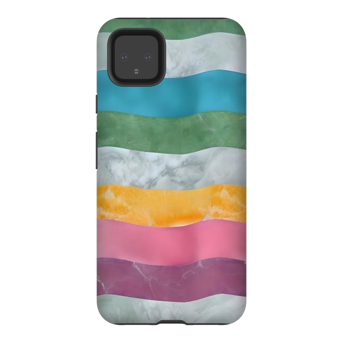 Pixel 4XL StrongFit Colorful marble Waves  by Winston