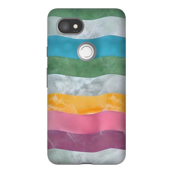 Pixel 2XL StrongFit Colorful marble Waves  by Winston