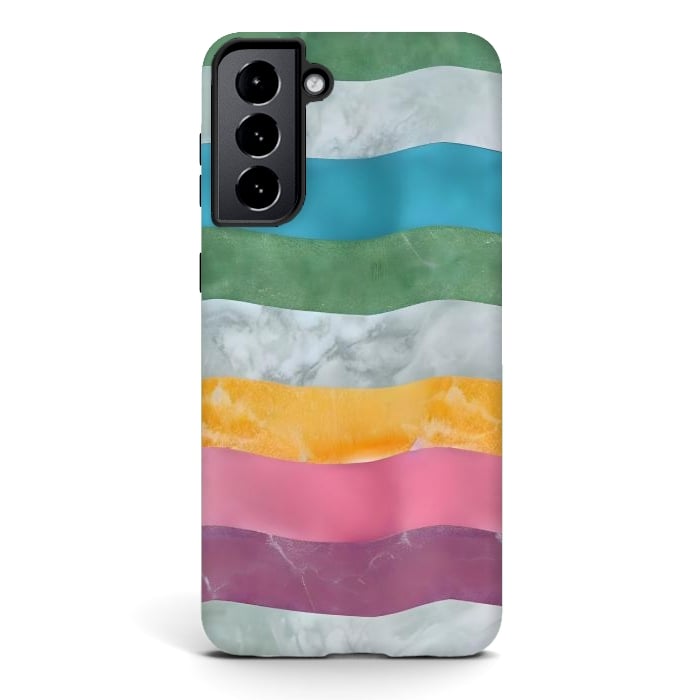 Galaxy S21 StrongFit Colorful marble Waves  by Winston