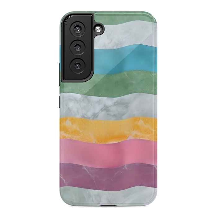 Galaxy S22 StrongFit Colorful marble Waves  by Winston