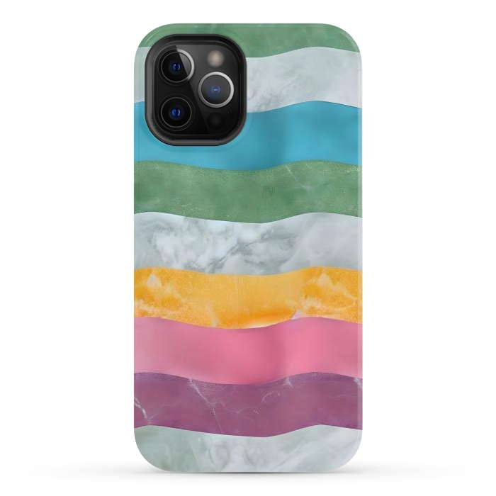 iPhone 12 Pro Max StrongFit Colorful marble Waves  by Winston