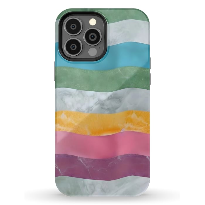 iPhone 13 Pro Max StrongFit Colorful marble Waves  by Winston