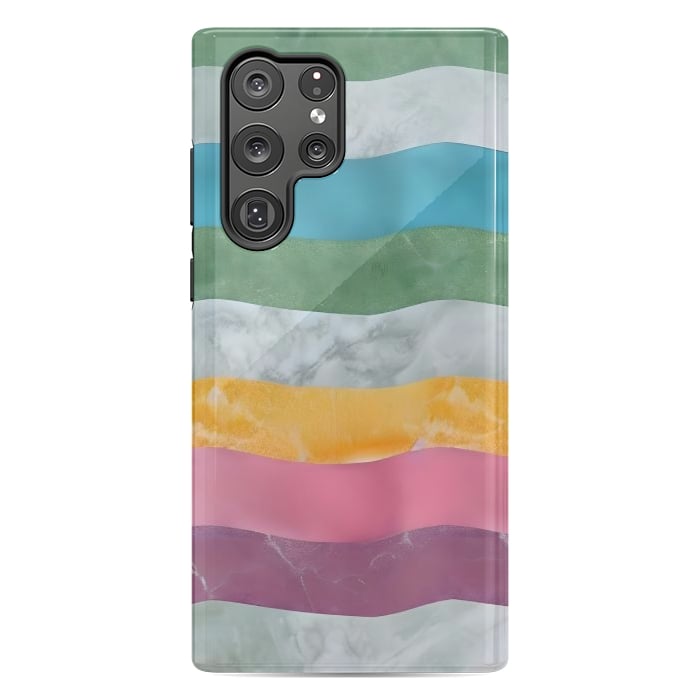 Galaxy S22 Ultra StrongFit Colorful marble Waves  by Winston