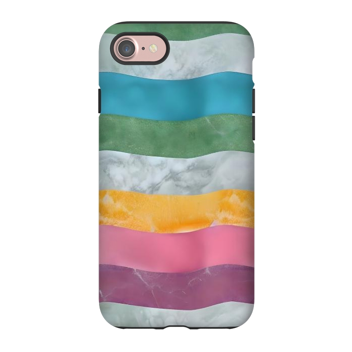 iPhone 7 StrongFit Colorful marble Waves  by Winston