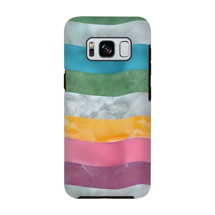 Galaxy S8 StrongFit Colorful marble Waves  by Winston