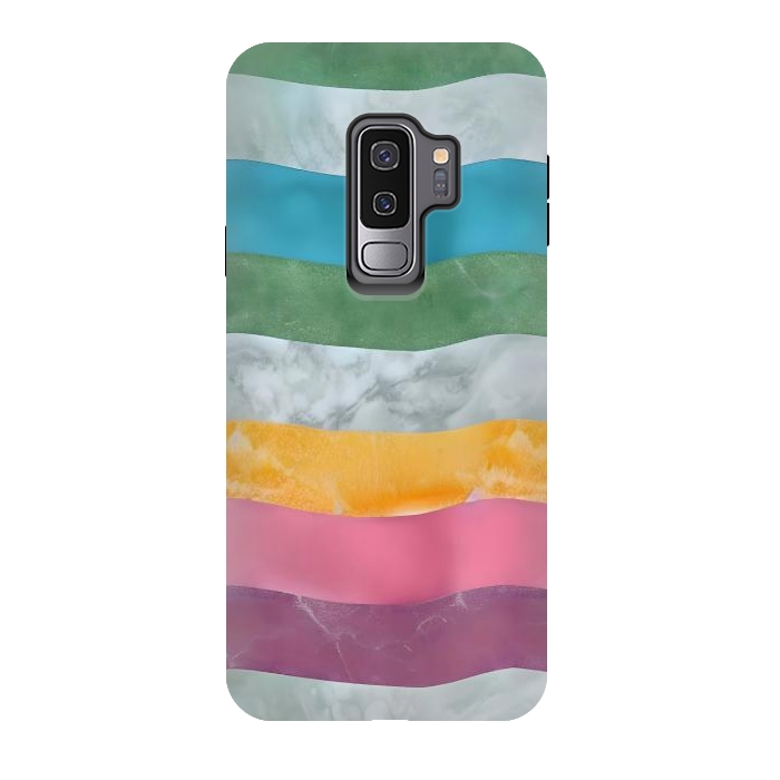 Galaxy S9 plus StrongFit Colorful marble Waves  by Winston