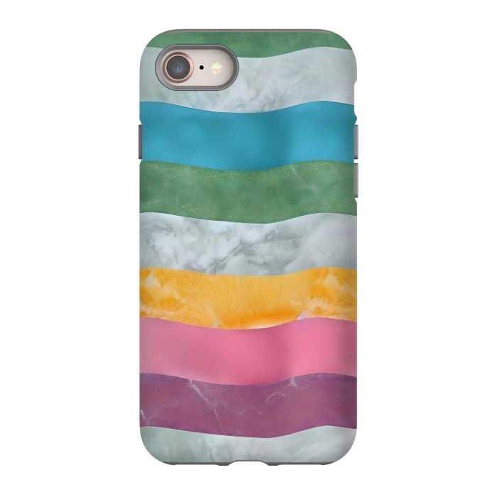 iPhone 8 StrongFit Colorful marble Waves  by Winston