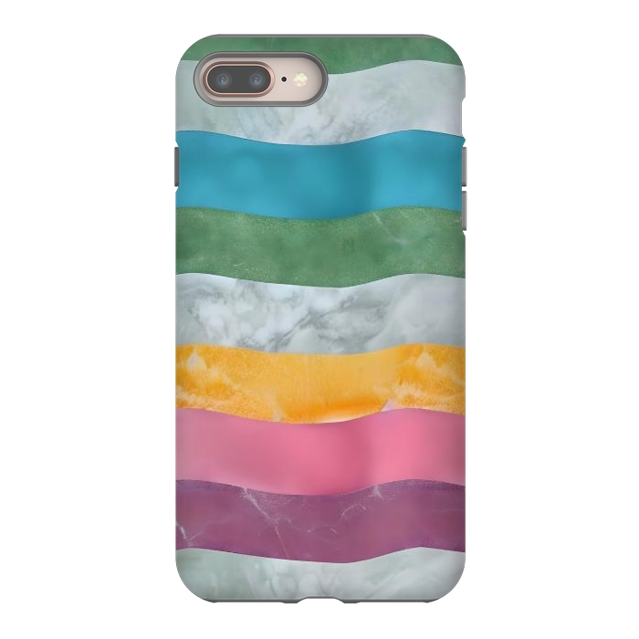 iPhone 8 plus StrongFit Colorful marble Waves  by Winston
