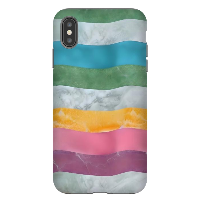 iPhone Xs Max StrongFit Colorful marble Waves  by Winston