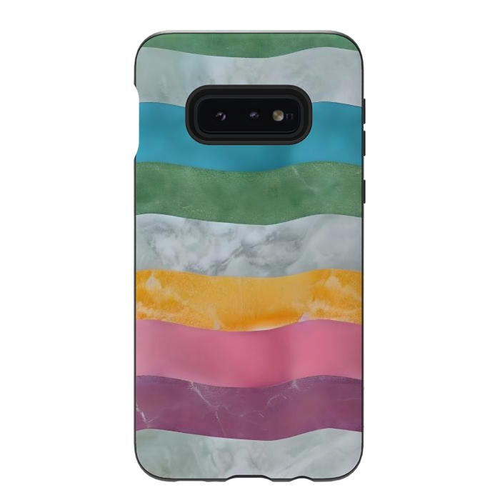Galaxy S10e StrongFit Colorful marble Waves  by Winston