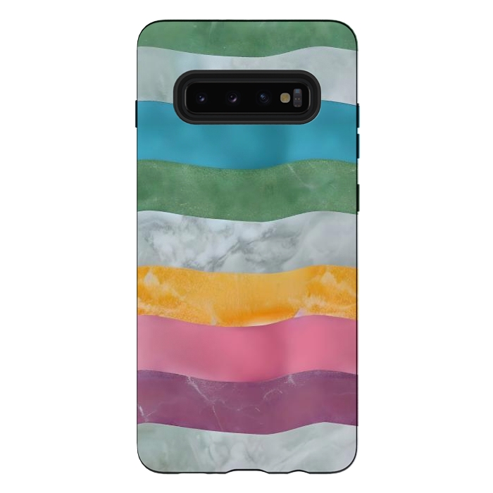 Galaxy S10 plus StrongFit Colorful marble Waves  by Winston