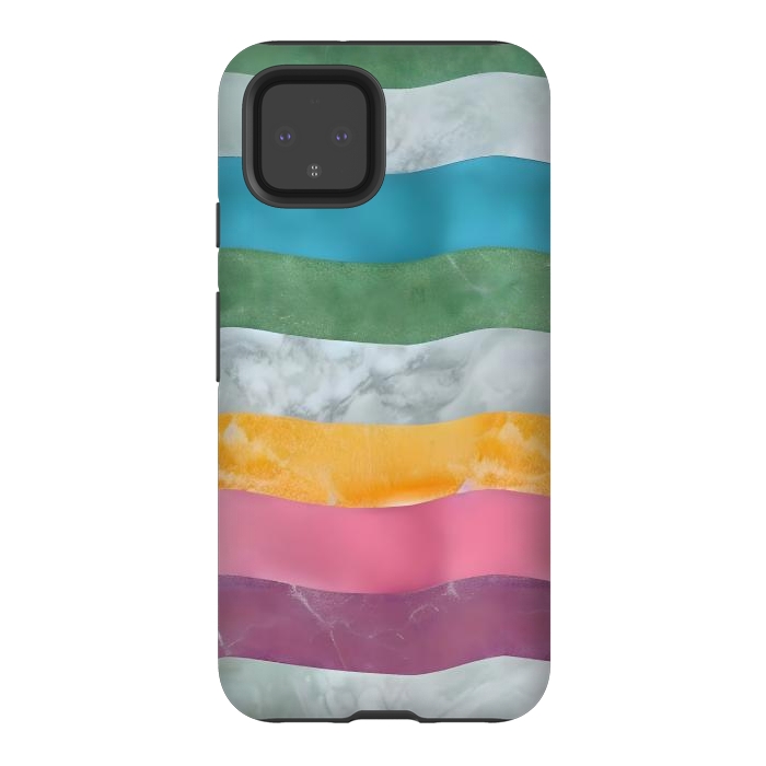 Pixel 4 StrongFit Colorful marble Waves  by Winston