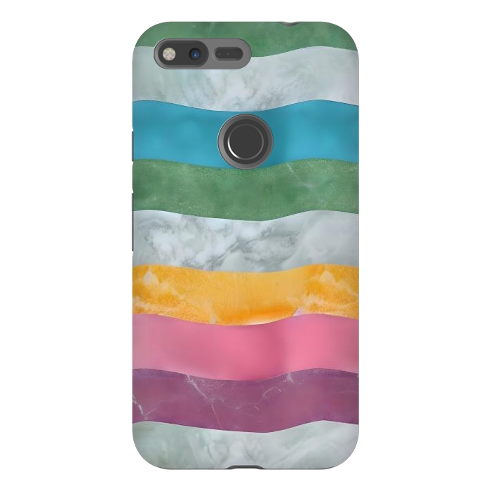 Pixel XL StrongFit Colorful marble Waves  by Winston