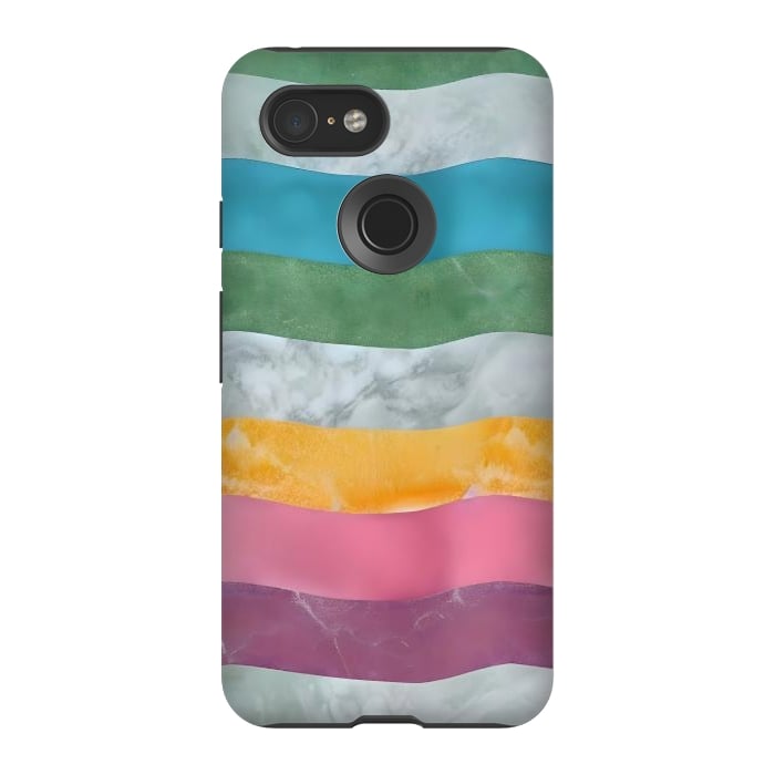 Pixel 3 StrongFit Colorful marble Waves  by Winston