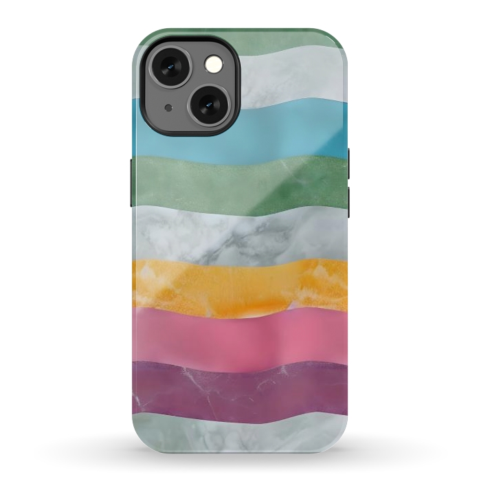 iPhone 13 StrongFit Colorful marble Waves  by Winston