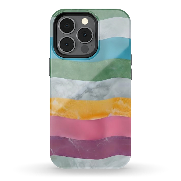 iPhone 13 pro StrongFit Colorful marble Waves  by Winston