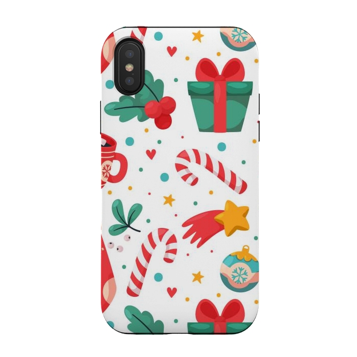 iPhone Xs / X StrongFit Christmas Pattern by ArtsCase