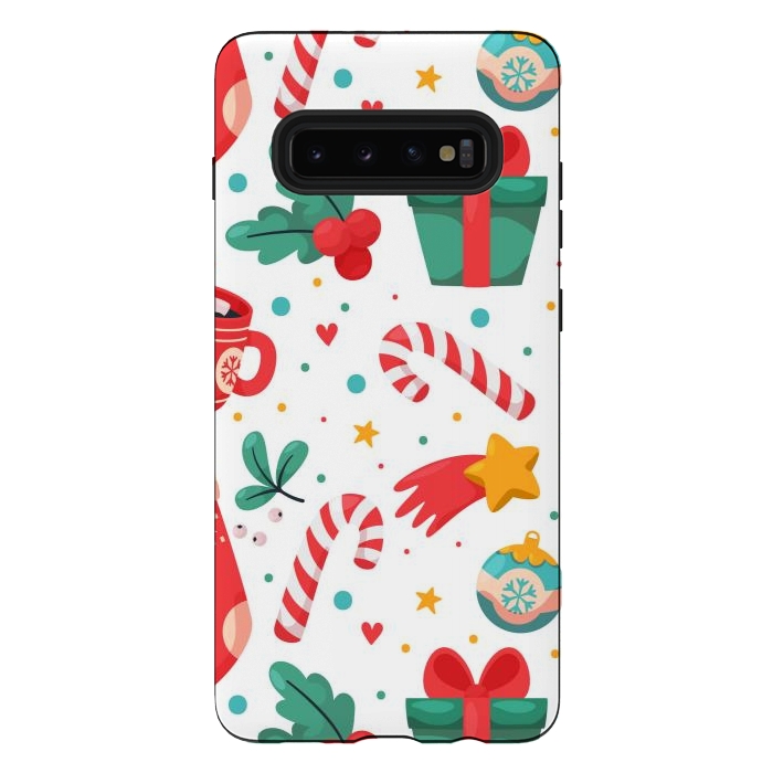 Galaxy S10 plus StrongFit Christmas Pattern by ArtsCase
