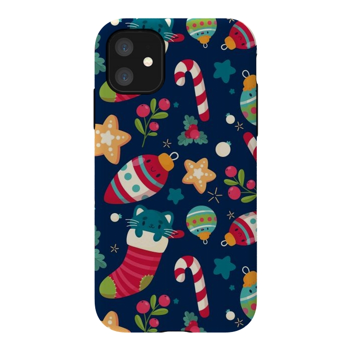 iPhone 11 StrongFit A Cat in Christmas by ArtsCase