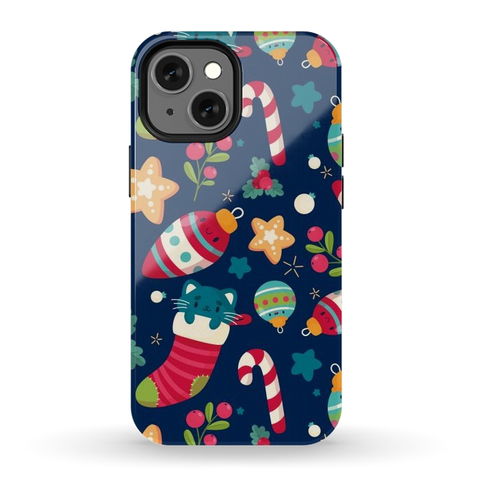 iPhone 12 mini StrongFit A Cat in Christmas by ArtsCase